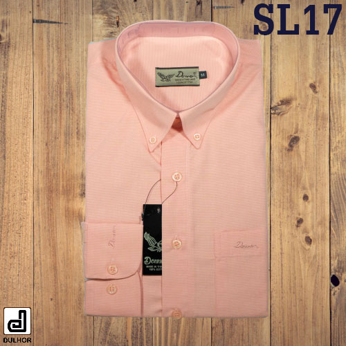 เสื้อเชิ้ตแขนยาว ทรงตรง สีส้ม ผ้าอ๊อกซ์ทู